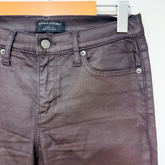 BANANA REPUBLIC High-Rise Skinny Coated Chocolate Jean - Picture 8 of 12